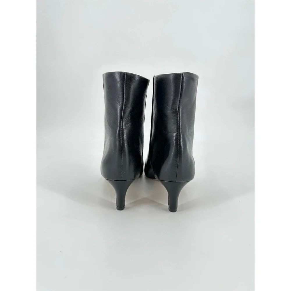 Everlane Studio Kitten Heel Bootie Black Italian Leather Pointed Toe Women's 7